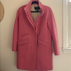 Pink J Crew Cocoon coat in Italian wool coat